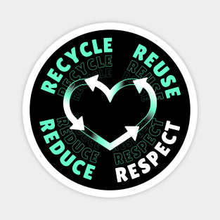 Recycle Reduce Reuse Respect Your Mother Nature Magnet